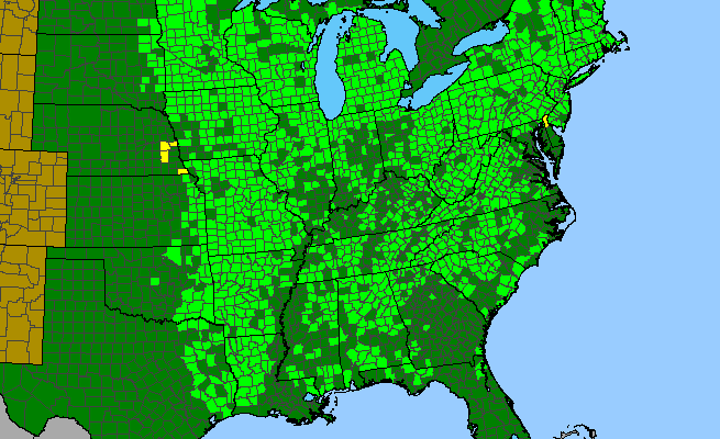 The range of Pedicularis canadensis